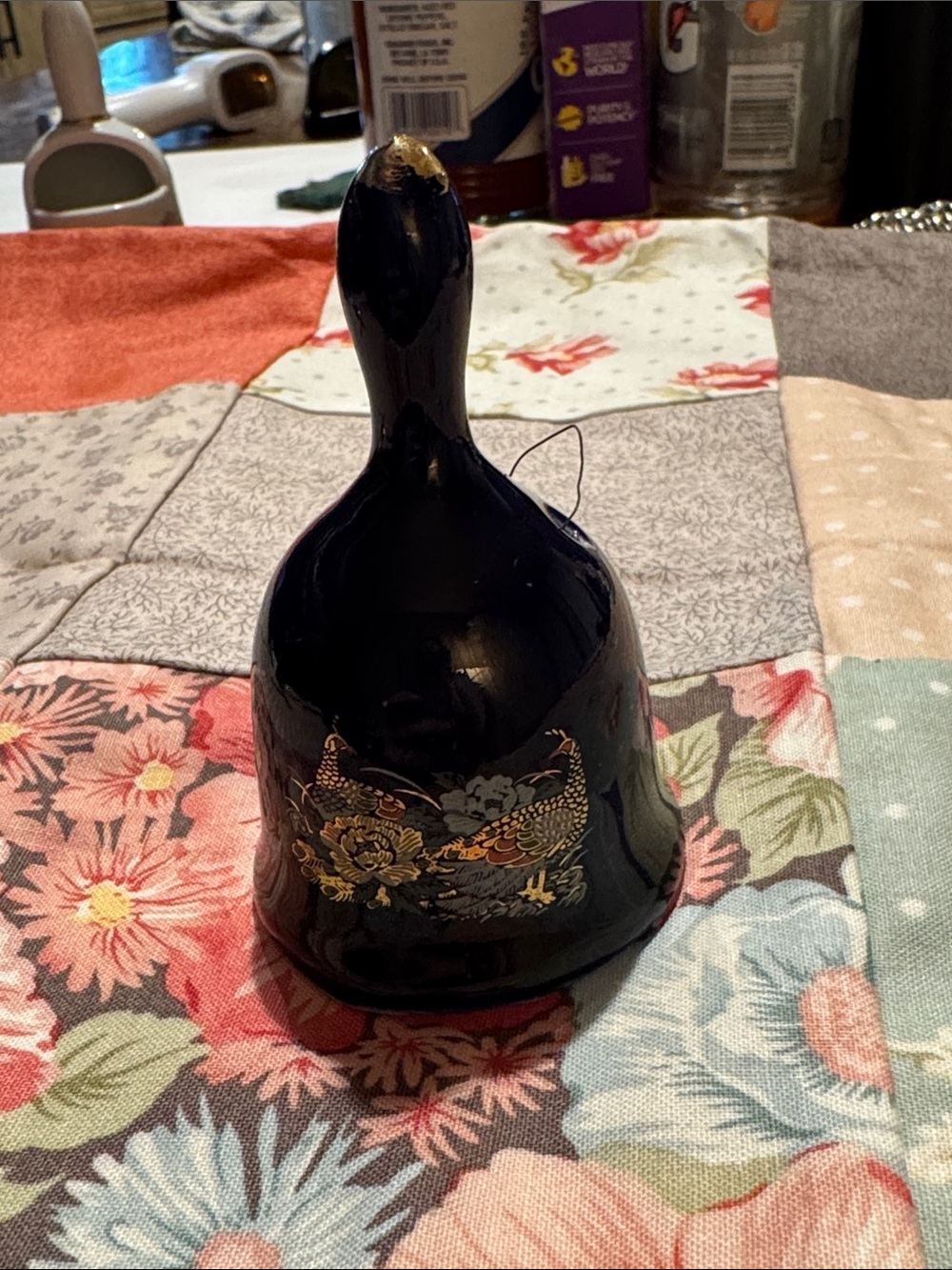 Vintage Cobalt Blue Porcelain Bell